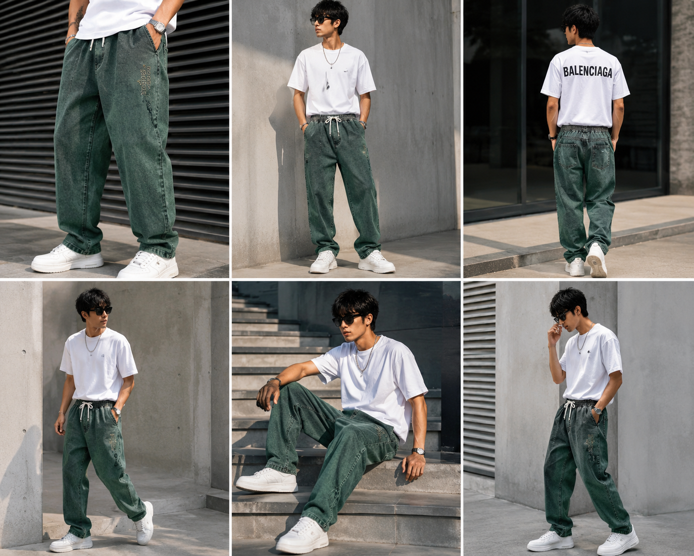 Men's Premium Forest Green Joggers | Relaxed Fit Drawstring Jeans