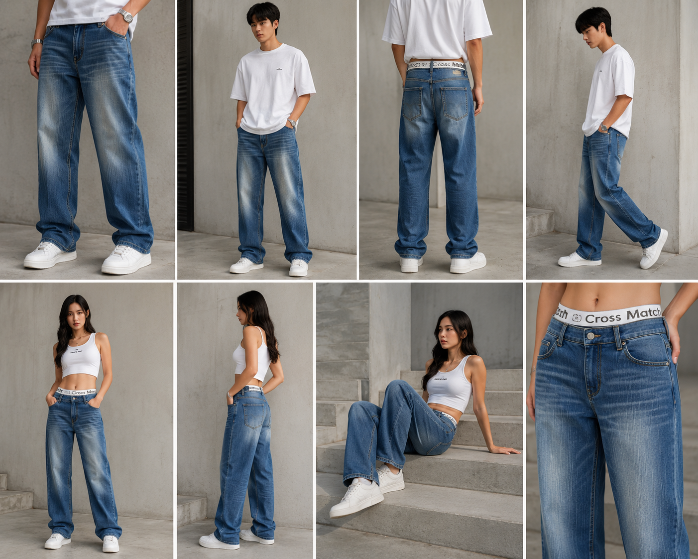 Unisex Premium Blue Straight Fit Jeans