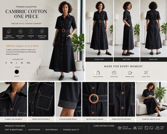 Cambric Cotton One Piece Dress
