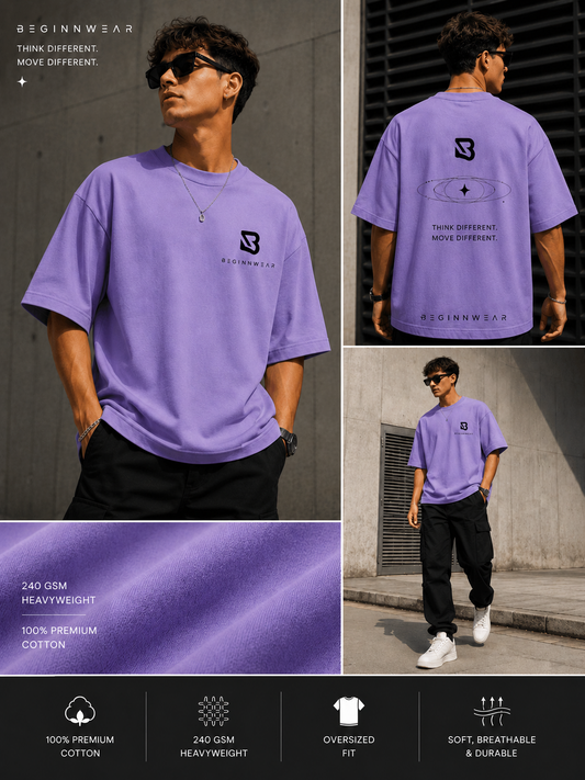 Lavender Oversized T-shirt with back print