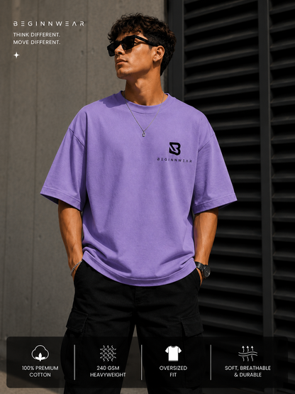 Lavender Oversized T-shirt with back print