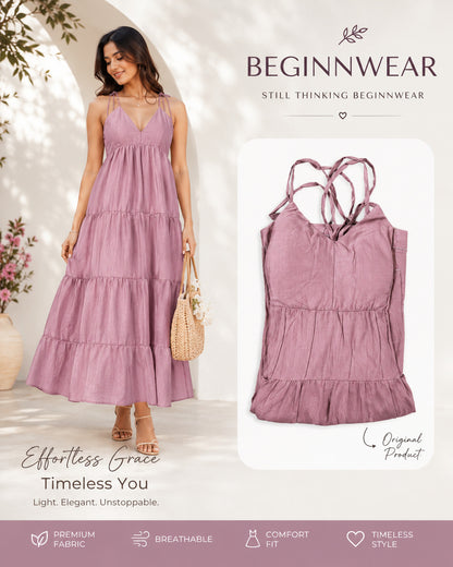 Mauve Tiered Maxi Dress