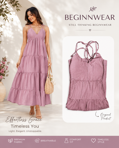 Mauve Tiered Maxi Dress