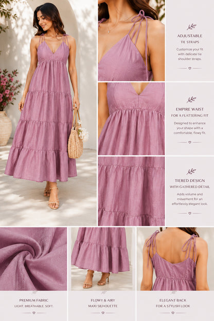 Mauve Tiered Maxi Dress