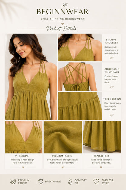 Olive Green Tiered Maxi Dress