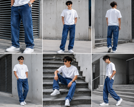 Men's Premium Blue Straight Fit Jeans